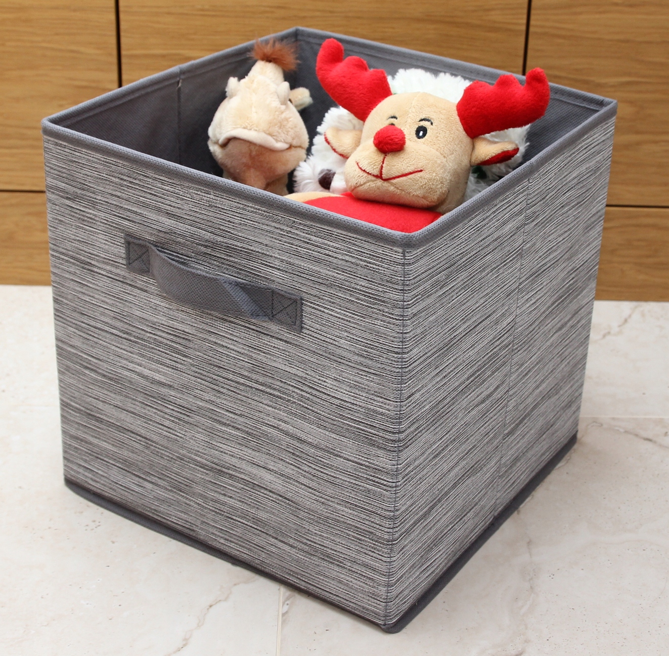 Składany organizer na zabawki 30x30x30 cm kosz tekstylny pojemnik 27 litrów