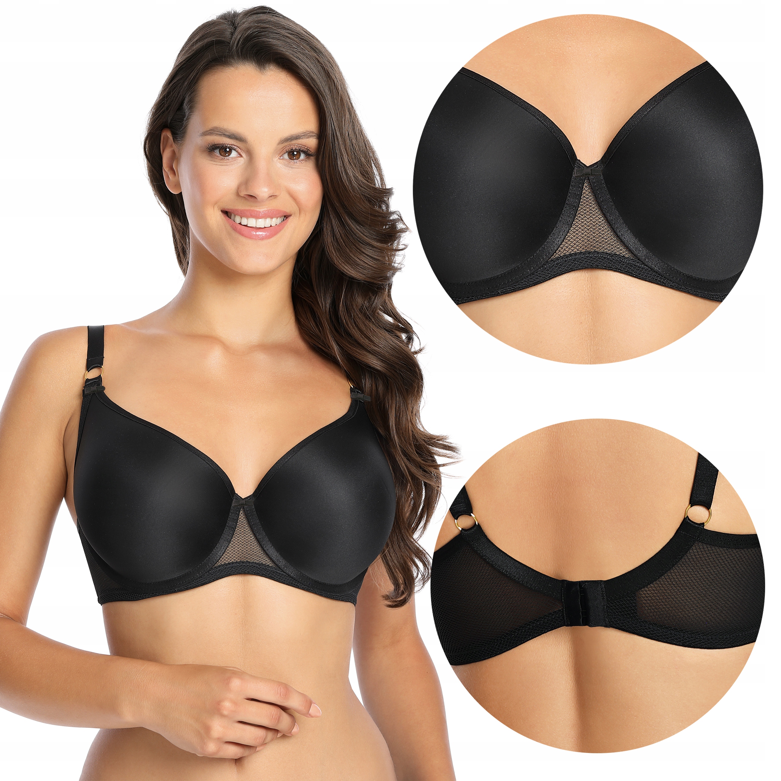 

Bezszwowy biustonosz Gaia 1082 Gaja Czarny, 75D