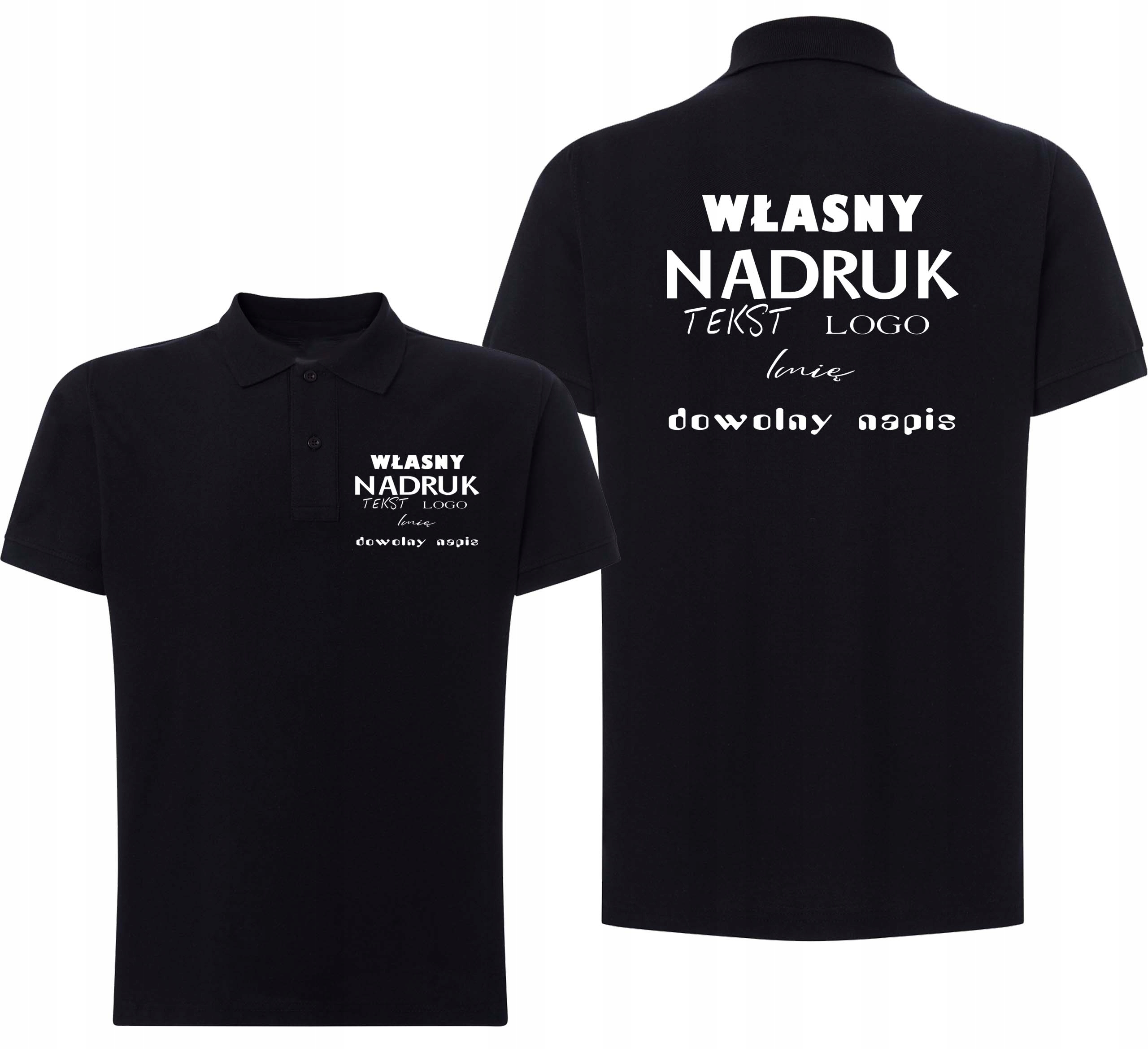 KOSZULKA POLO Z WŁASNYM NADRUKIEM LOGO NAPIS TEKST mały i duży roz.L Marka inna