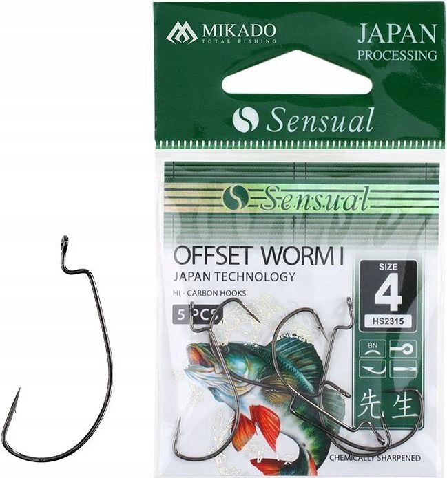 Haczyki Mikado Sensual Offset Worm I 1/0 Bn