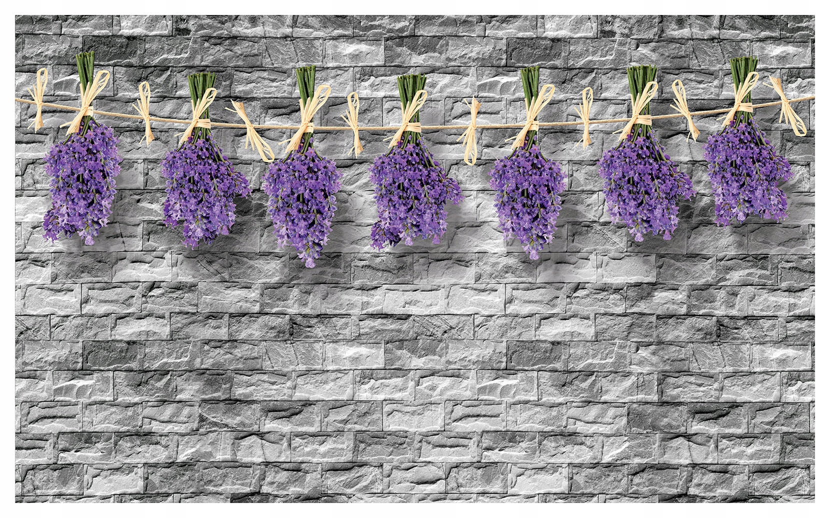 Fototapeta Levandule Provence cihlová zeď klid 254x184 venkovská lepidlo