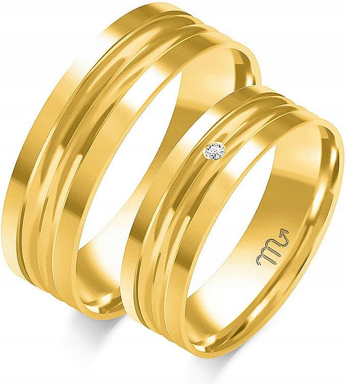 Zlatý snubní prsten na svatbu pro pár 585, 20 21 22, pánský, pod gravírování
