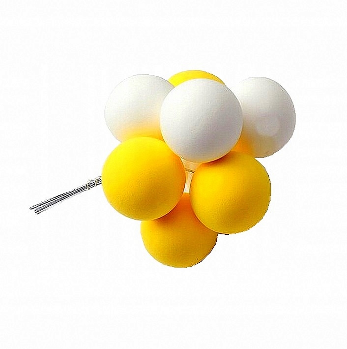 

Topper Na Tort Kulki Piankowe Żółto-Białe