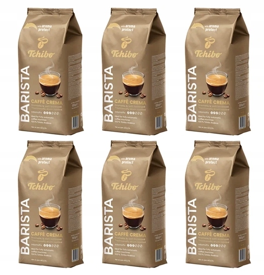 Káva Zrnková Tchibo Barista Caffe Crema 1 kg Sada 6 kusů 6 kg