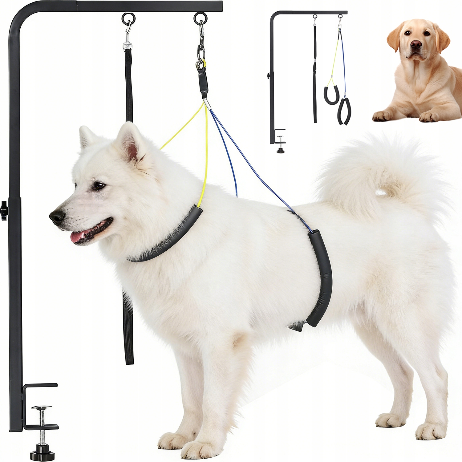 Levně Groomerský Stojan Pro Psy Nastavitelný 53-78 CM S Poutky Na Zadní Tlapky