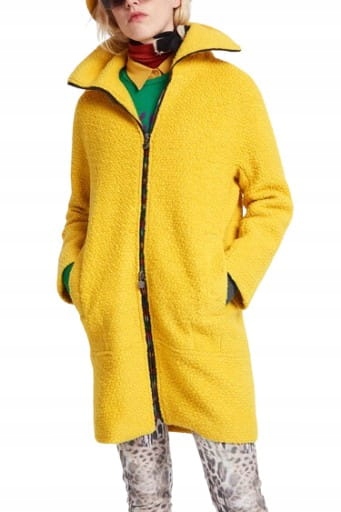 Desigual Žlutý Kabát S Kapsami Na Zip (38)