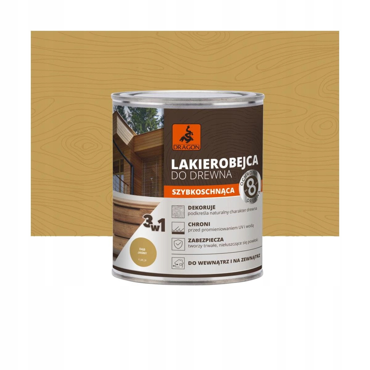 Lakierobejca Szybkoschnąca 0.7 l Dąb jasny Dragon