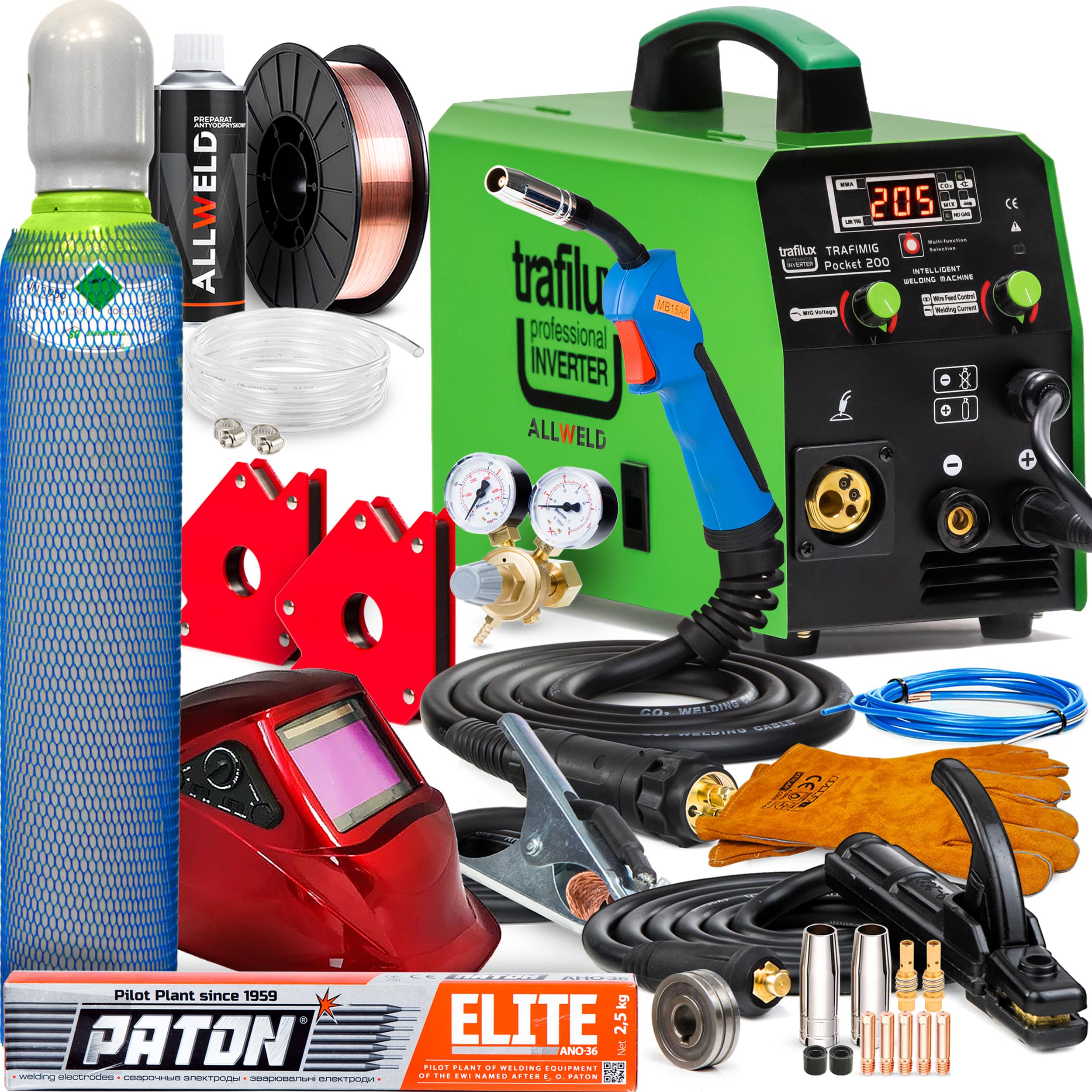 Poloautomatický Svařovací Stroj Trafilux Trafimig Pocket 200 Mig Mag Mma Tig DC 200A