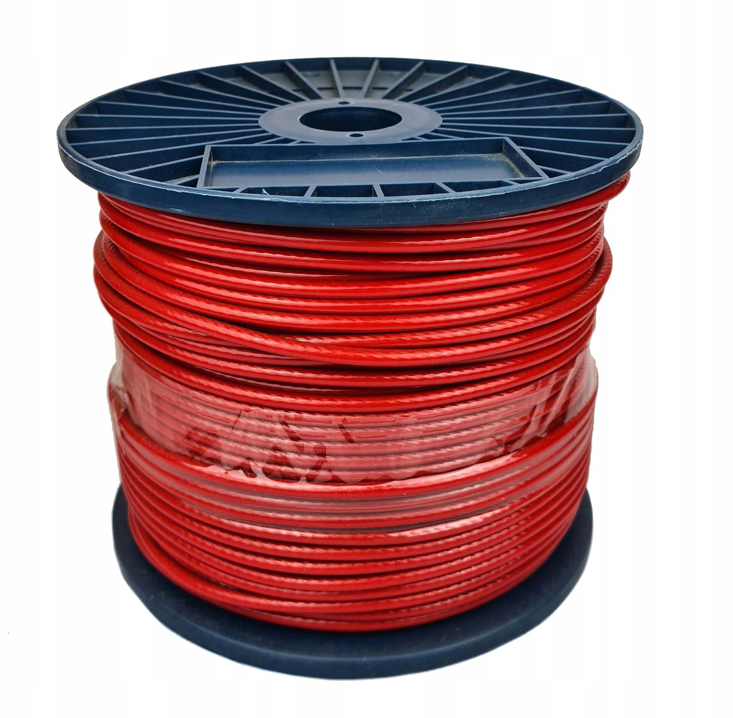 Lina Linka Stalowa w Pcv 4mm 6x7 250m Czerwona