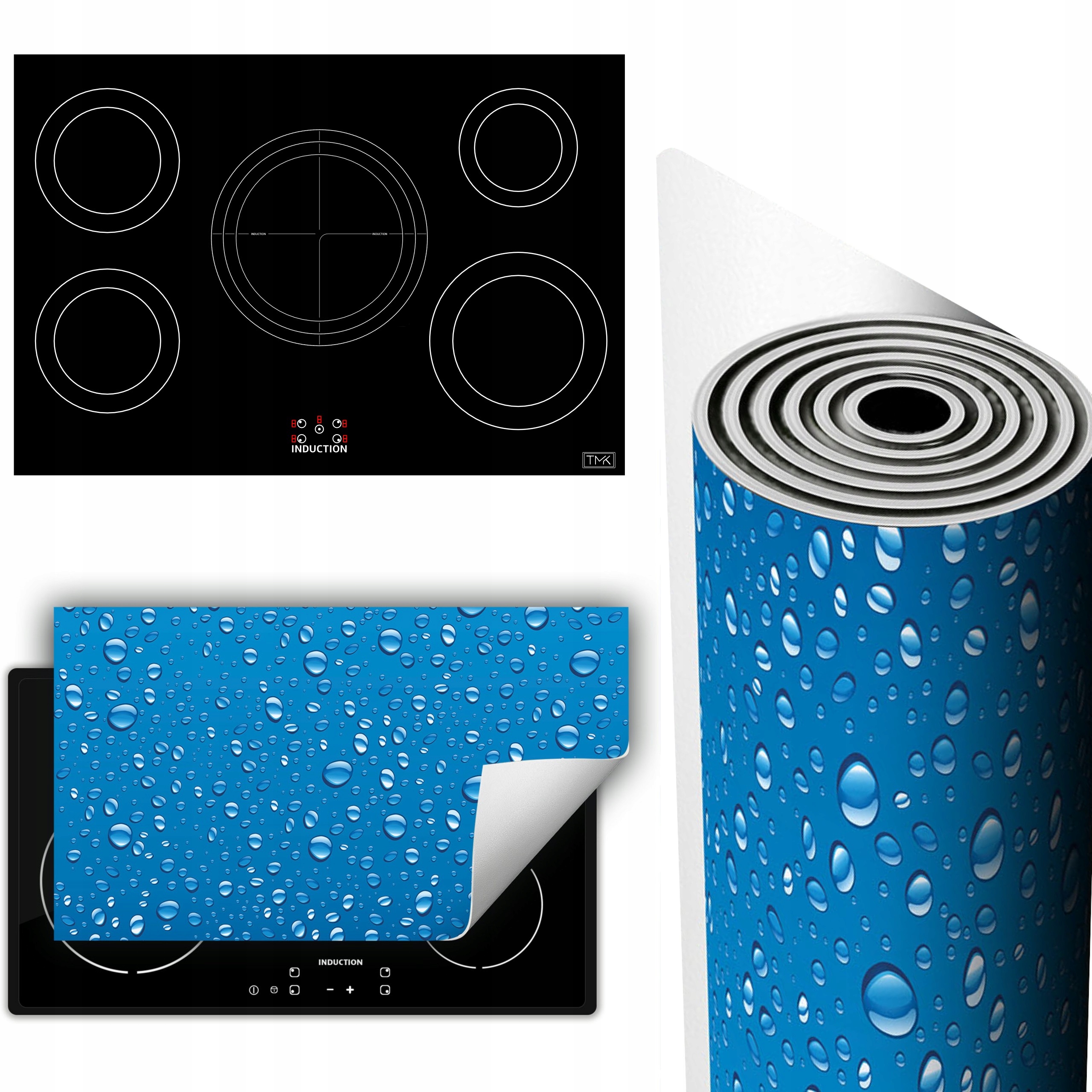 Vinylová Podložka Ochrana Kuchyňské Desky 90x52 modrá kapky