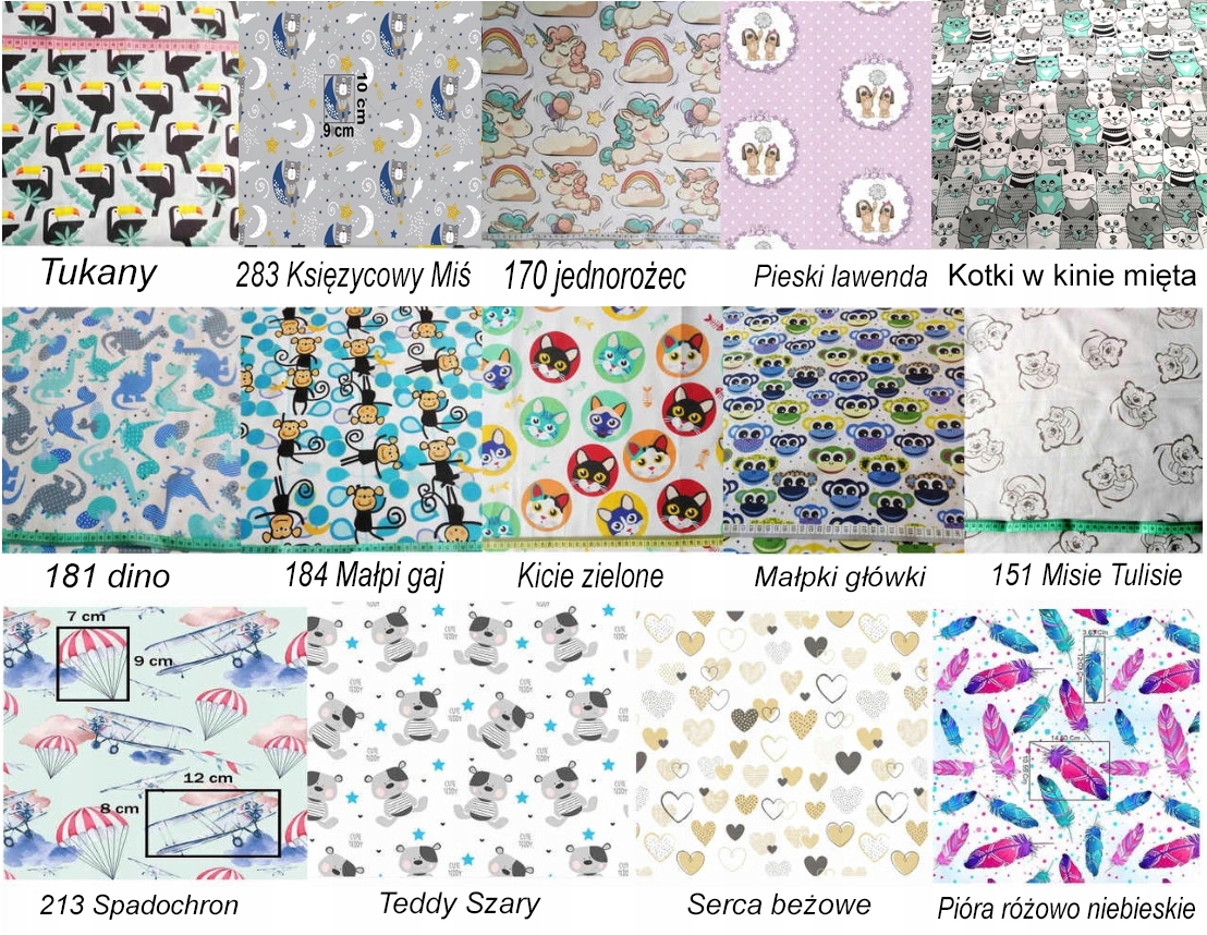 poduszka MINKY PŁASKA lub PUSZYSTA WZORY 40X30cm Długość 40 cm