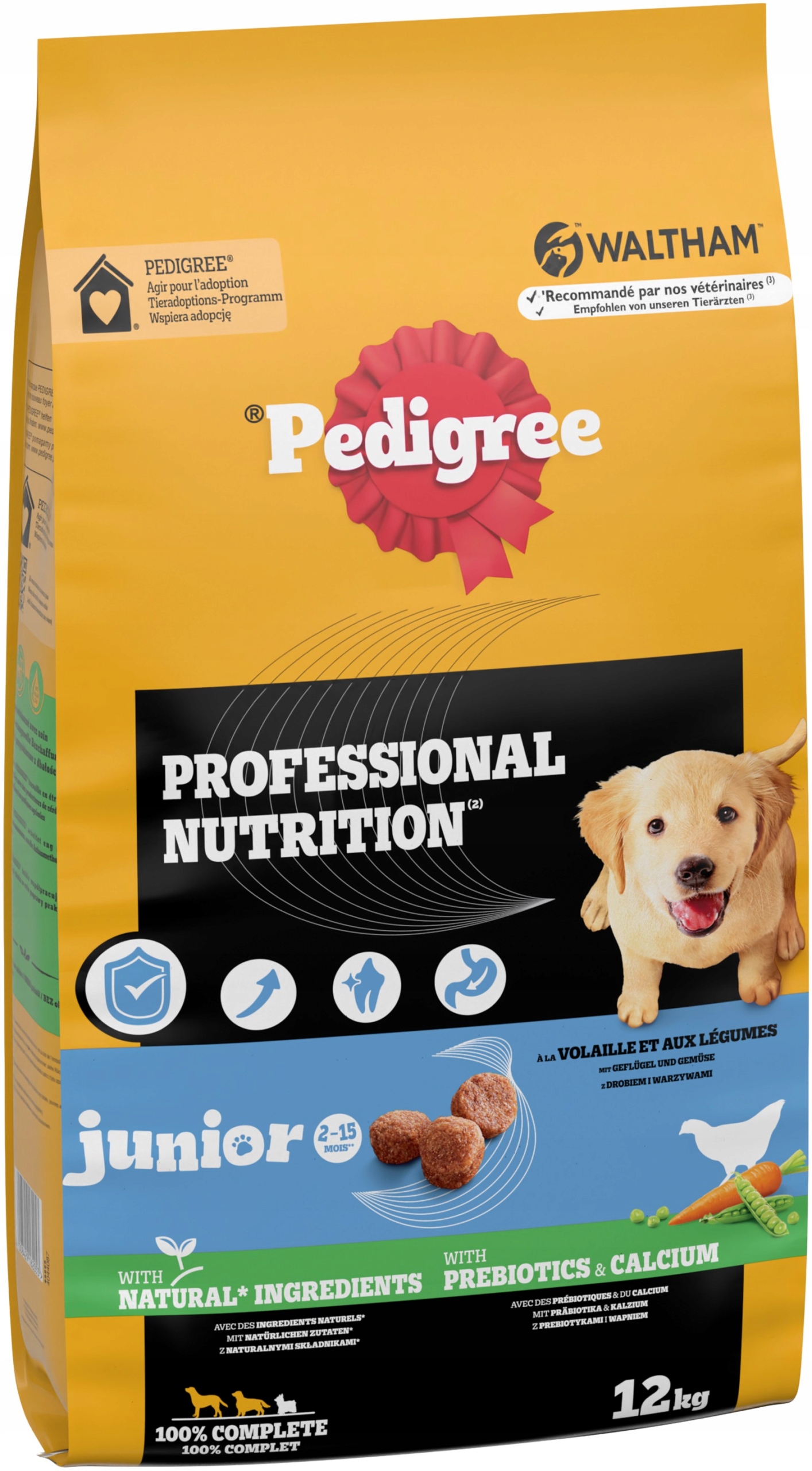 Pedigree Sucha karma Junior Rasy Duże Drób 12kg