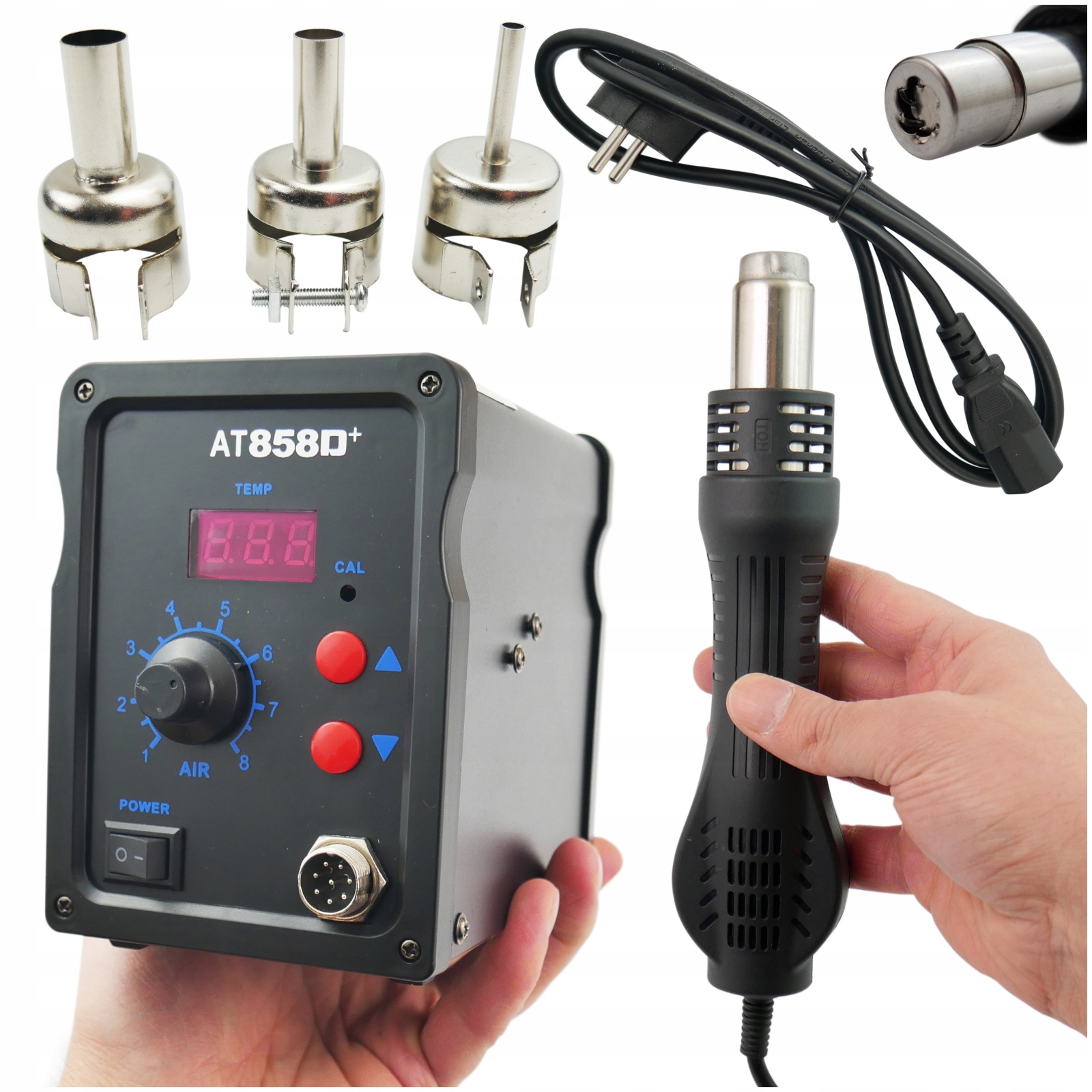 Svařovač plastů AT858D+ svařování plastů Horkovzdušná Pistole horkovzdušným svařováním