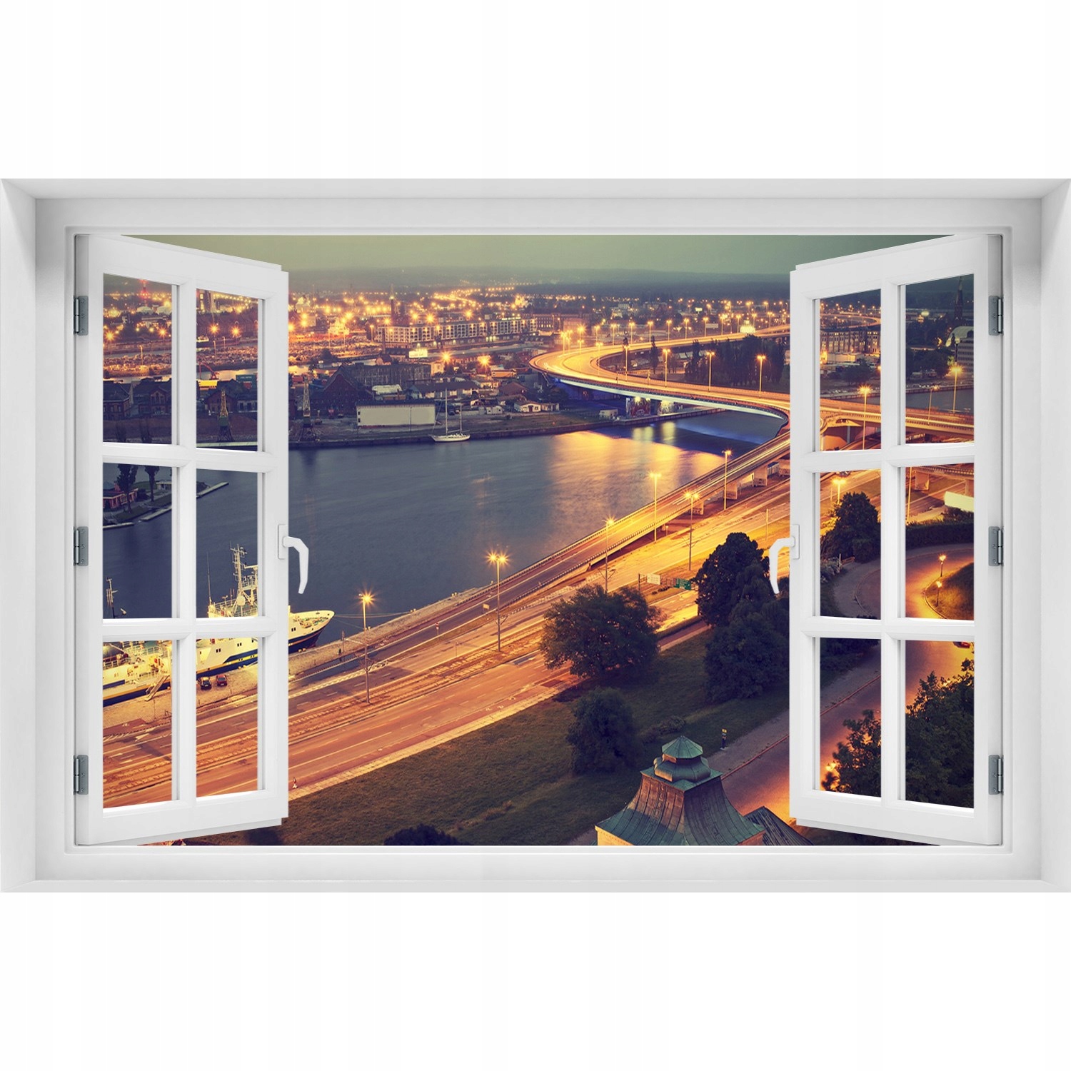 

Naklejka na ścianę 3D Okno Szczecin Polska 90x60