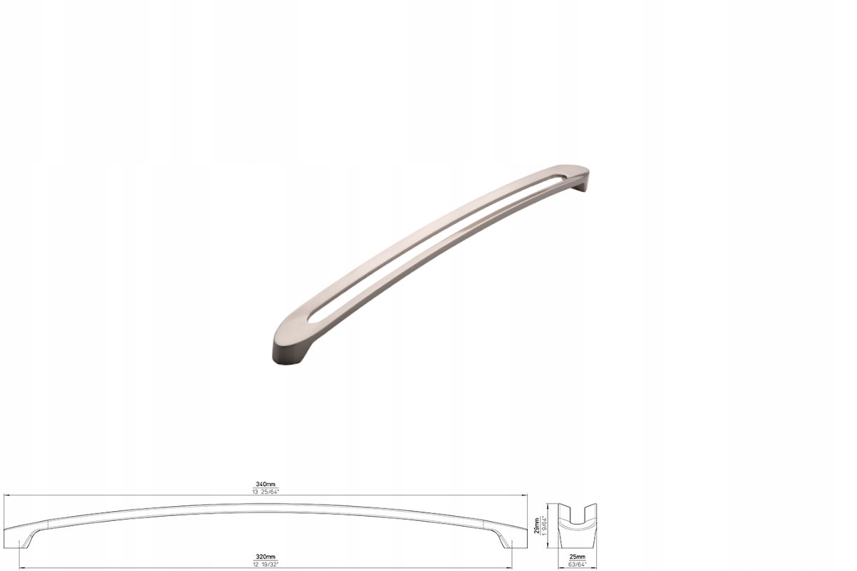 Nábytková úchytka Siro 2374-340ZN21 s efektem nerezové oceli