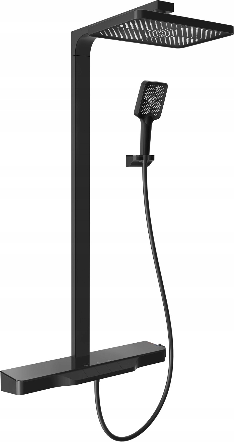 Mexen Zoom Čierna Sprchová Súprava s Dažďovou Sprchou a Batériou