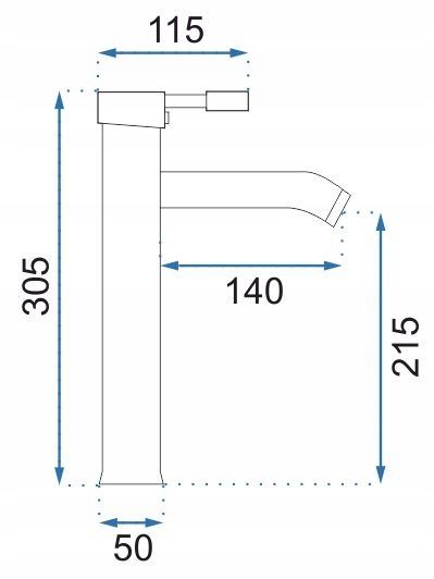 Kran Bateria Graf Chrom 30 cm Rea Umywalkowa Linia Graf