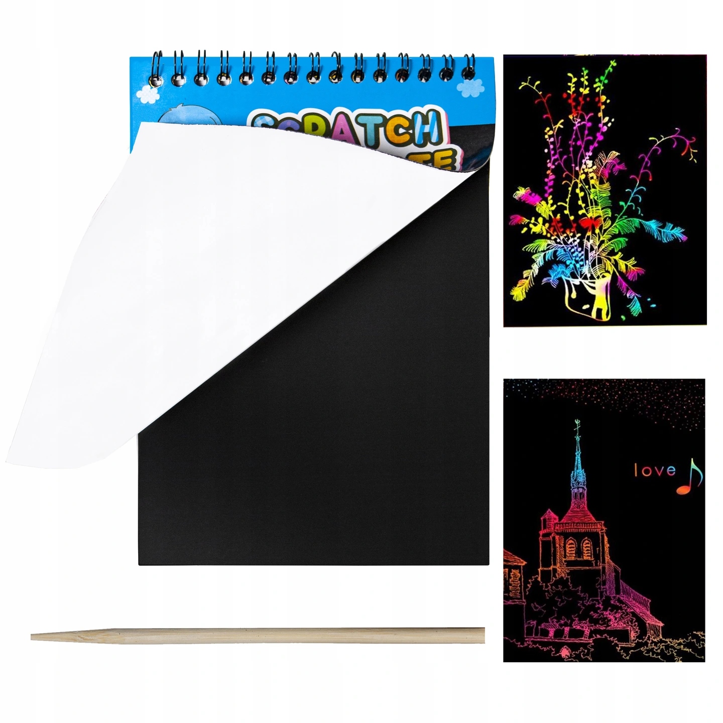

Zestaw Kolorowanki Do Zdrapywania Notes Rysik Diy