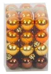 

Bombki Plastikowe 2,5CM MIX Złote Brązowe 36 Sztuk