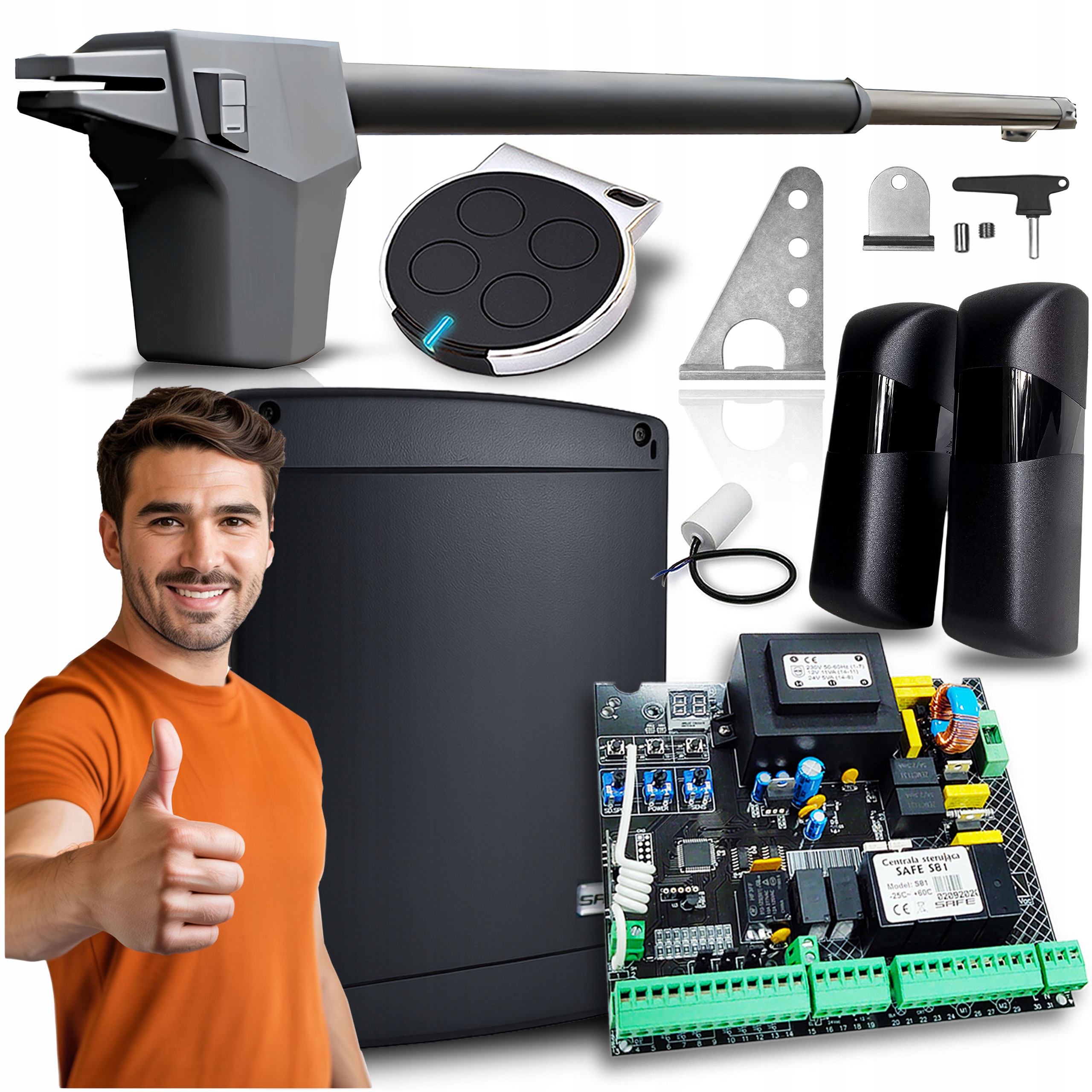 Set Pohon Pro Jednokřídlovou bránu do 4,3 m 1x Pilot Fotobuňky Automa