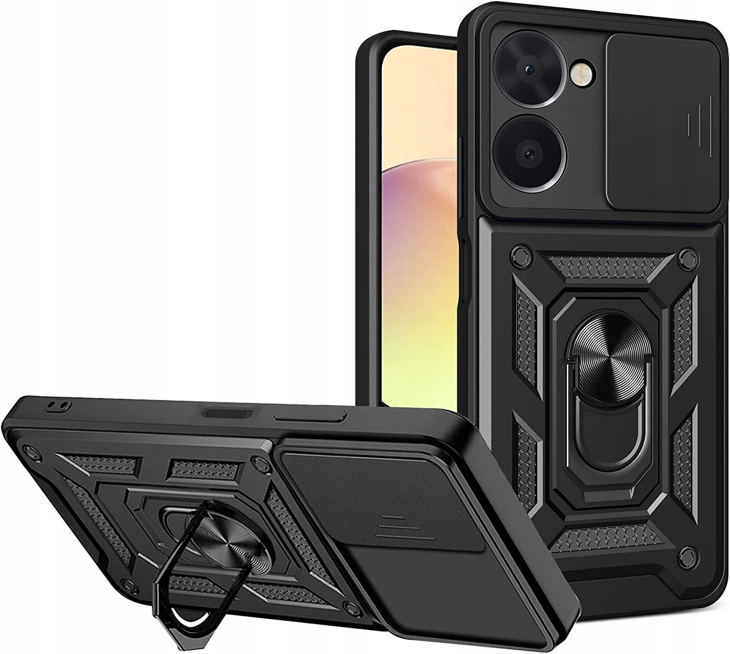 

Etui Pancerne Slide Ring Szkło do Realme C33