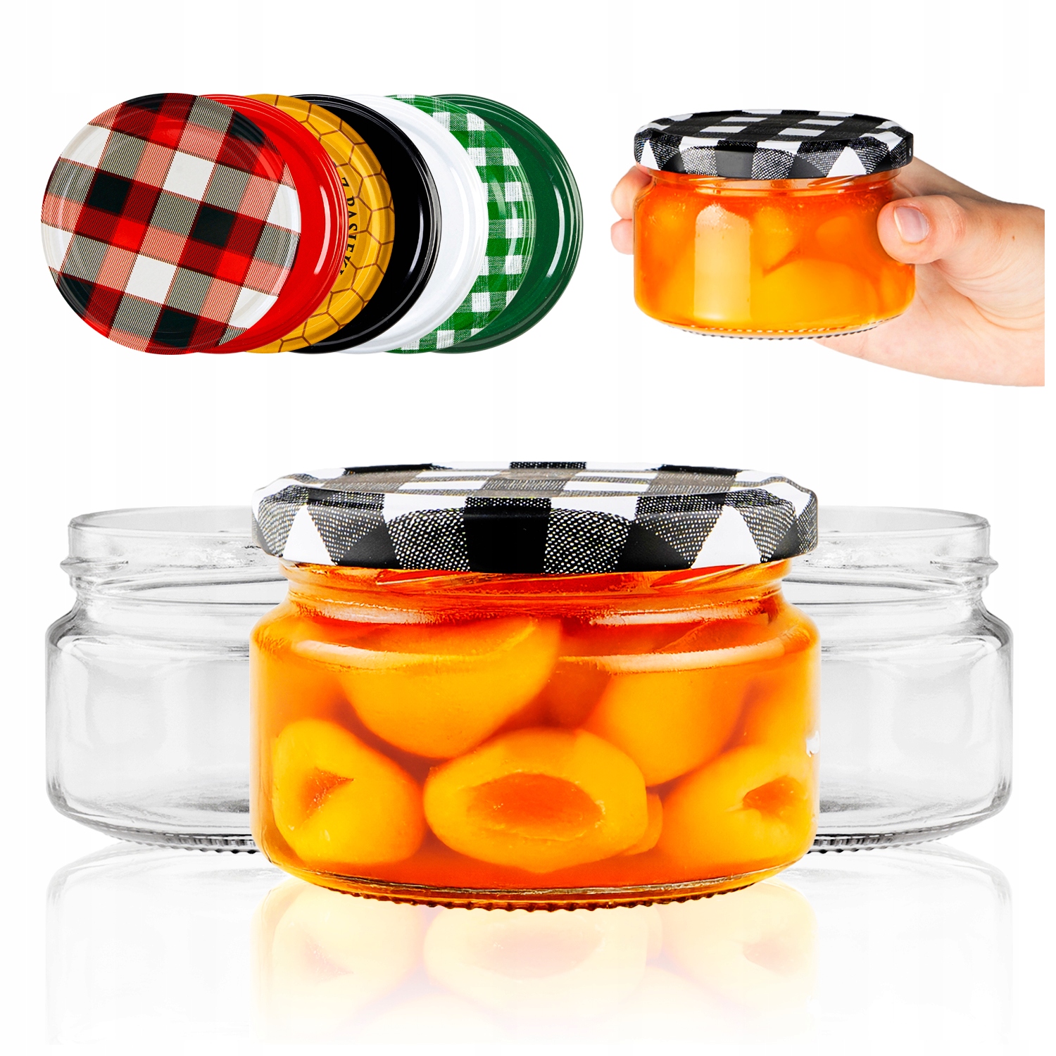 50 x Sklenice Na Zavařeniny Malé Skleničky 250 ML Na Med Džem Povidla Dárek