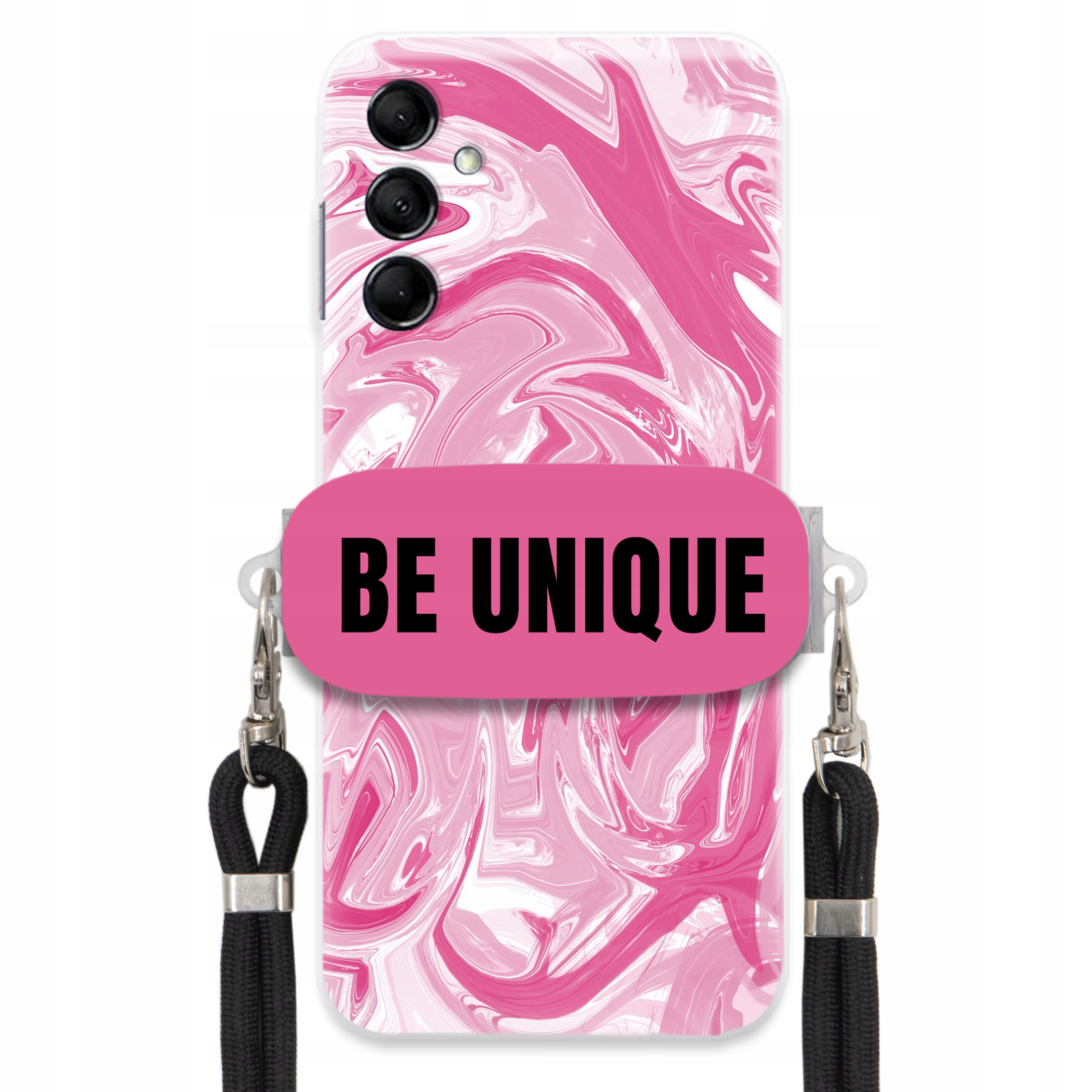 Puzdro na Samsung M14 5G Case držiak Šnúrka Čierna Ružová Mramor Be Unique