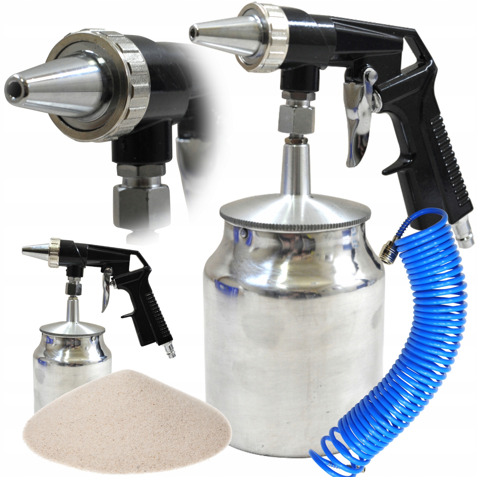 

Pistolet Do Piaskowania Wąż Ścierniwo Piasek 25kg