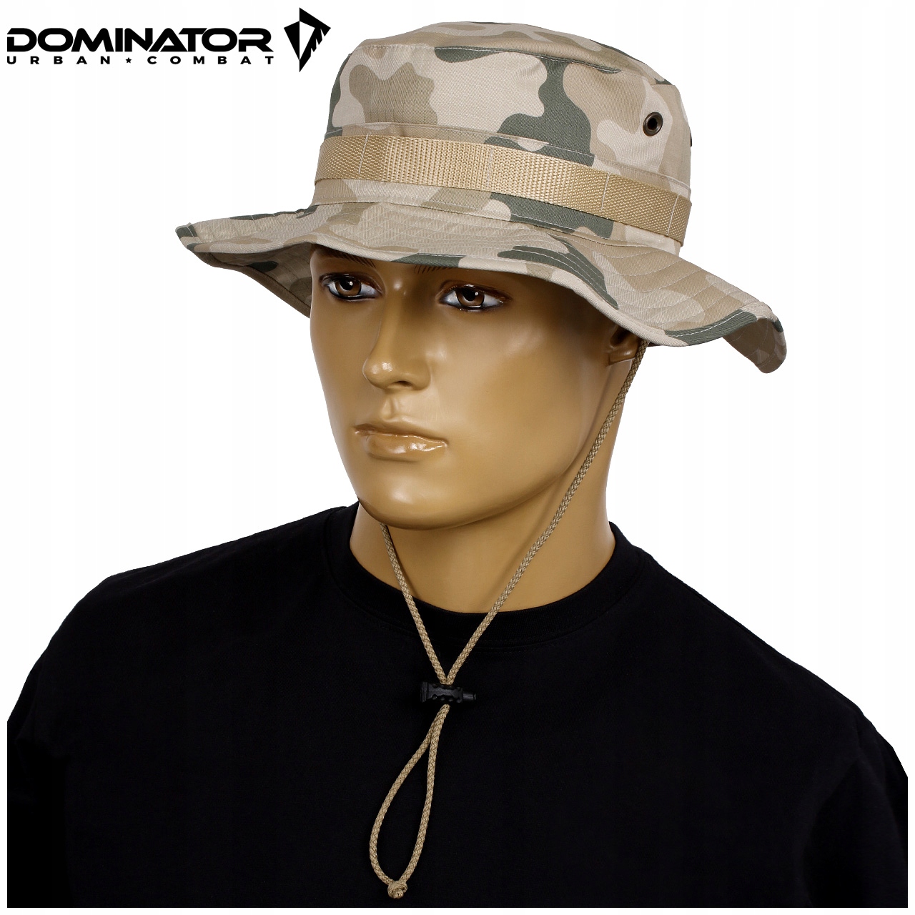 Polski kapelusz Wojskowy DOMINATOR BOONIE z nakarczkiem Rip-Stop Pustynny Rozmiar (obwód głowy w cm) 63