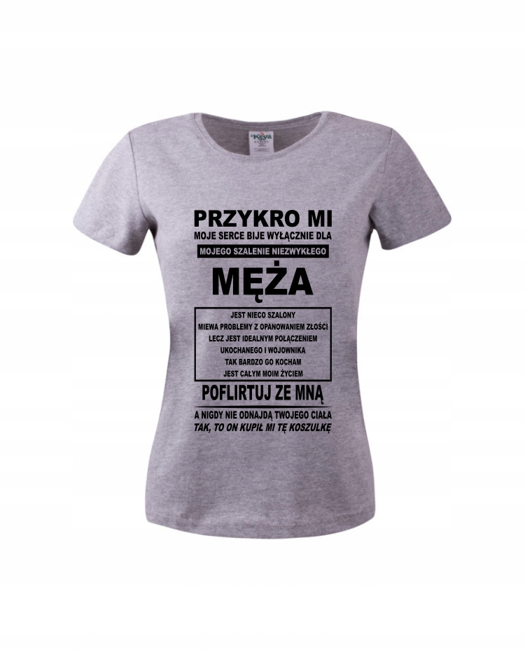 

Koszulka z własnym napisem logo nadrukiem dla żony
