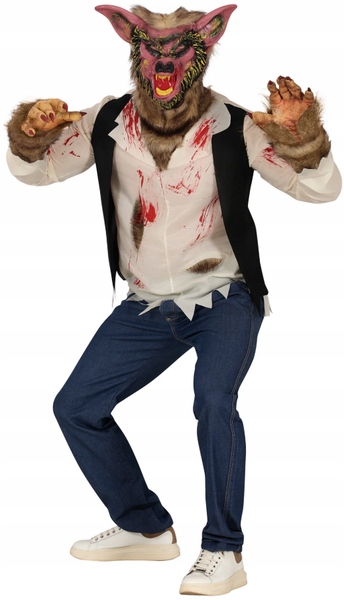 Pánský kostým vlkodlaka, vraha a Kostým , halloweenský převlek, velikost M