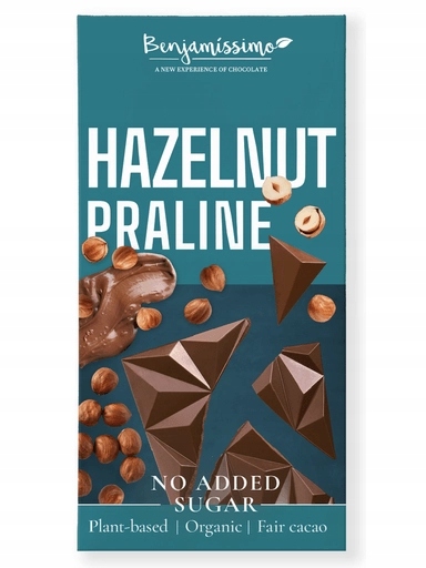 3x Čokoláda s lískovými oříšky bez přidaných cukrů bezlepková Bio 60 g