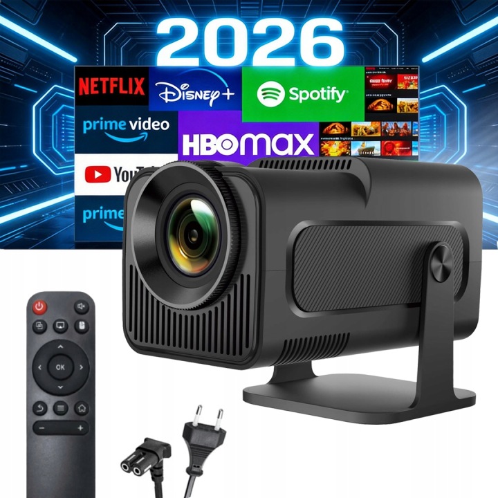 Mini projektor Android WiFi6 BT5.2 HY320 720p 200" Led