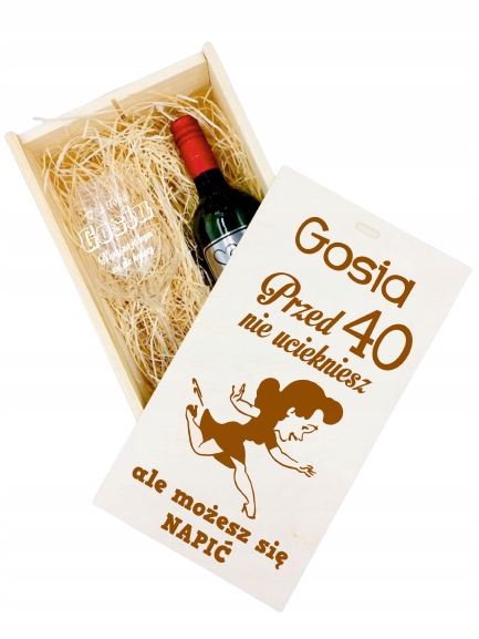 SKRZYNKA + KIELISZEK Z GRAWEREM ŚLUB URODZINY Marka bez marki