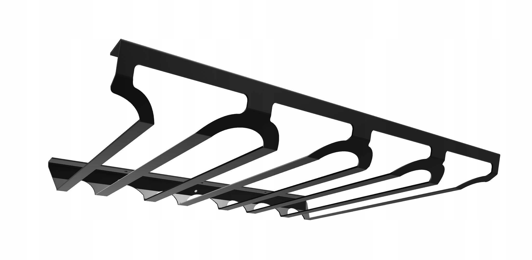 WIESZAK NA KIELISZKI 4-RZĘDOWY czarny mat PODWIESZANY