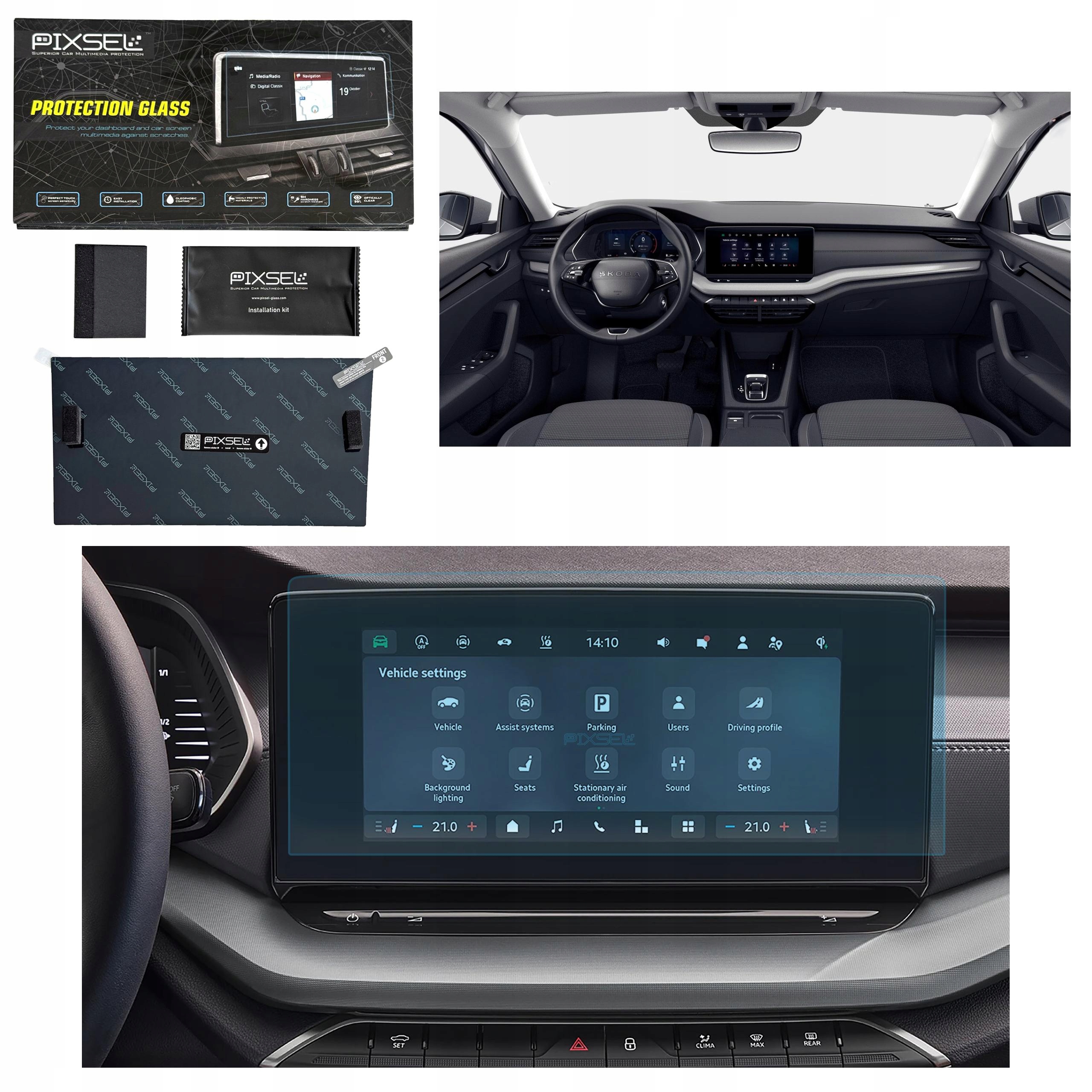 Antyodciskowe Matowe Szkło Ochronne Skoda OCTAVIA-13.4“ 2024-na monitor