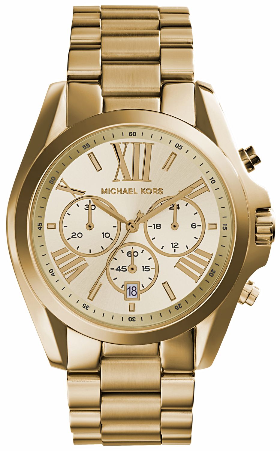 Dámské hodinky Michael Kors Bradshaw MK5605 – Lesklé zlato a chronograf