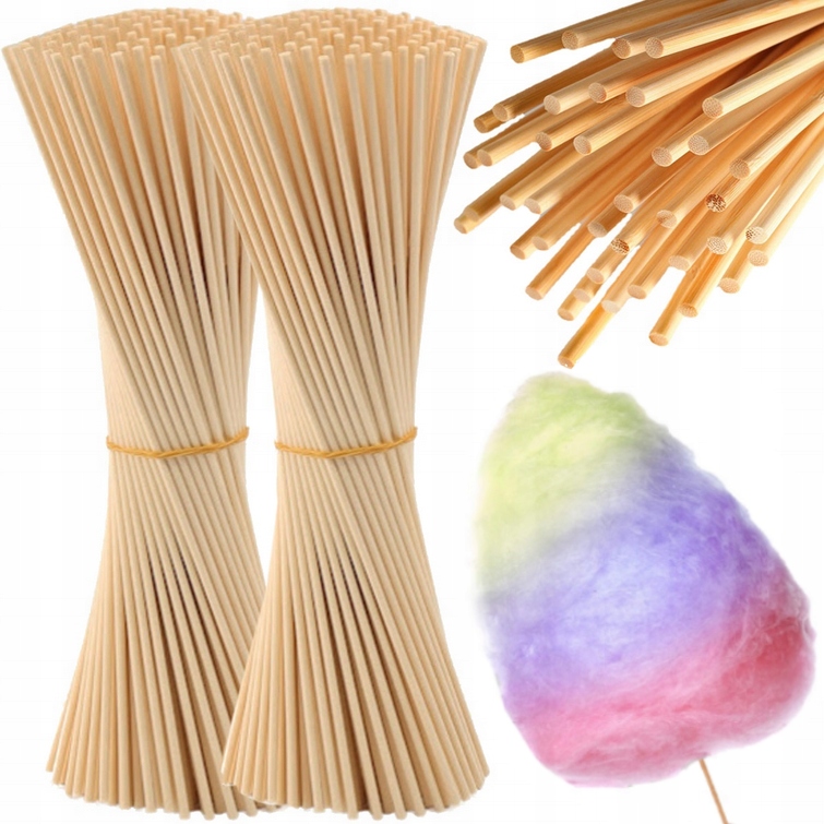 Tyčinky na Cukrovou Vatu 38 Cm 500 ks kulaté Set Atest Pzh Tyčinky
