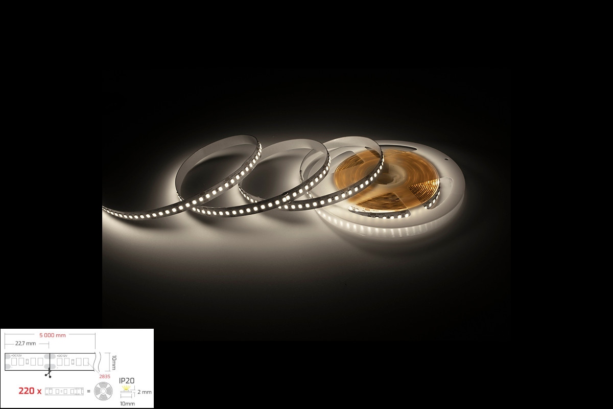Osvětlení Led Páska Rolka 5 m bílá Neutrální DL R-2835-FUT-800-20-40K-01