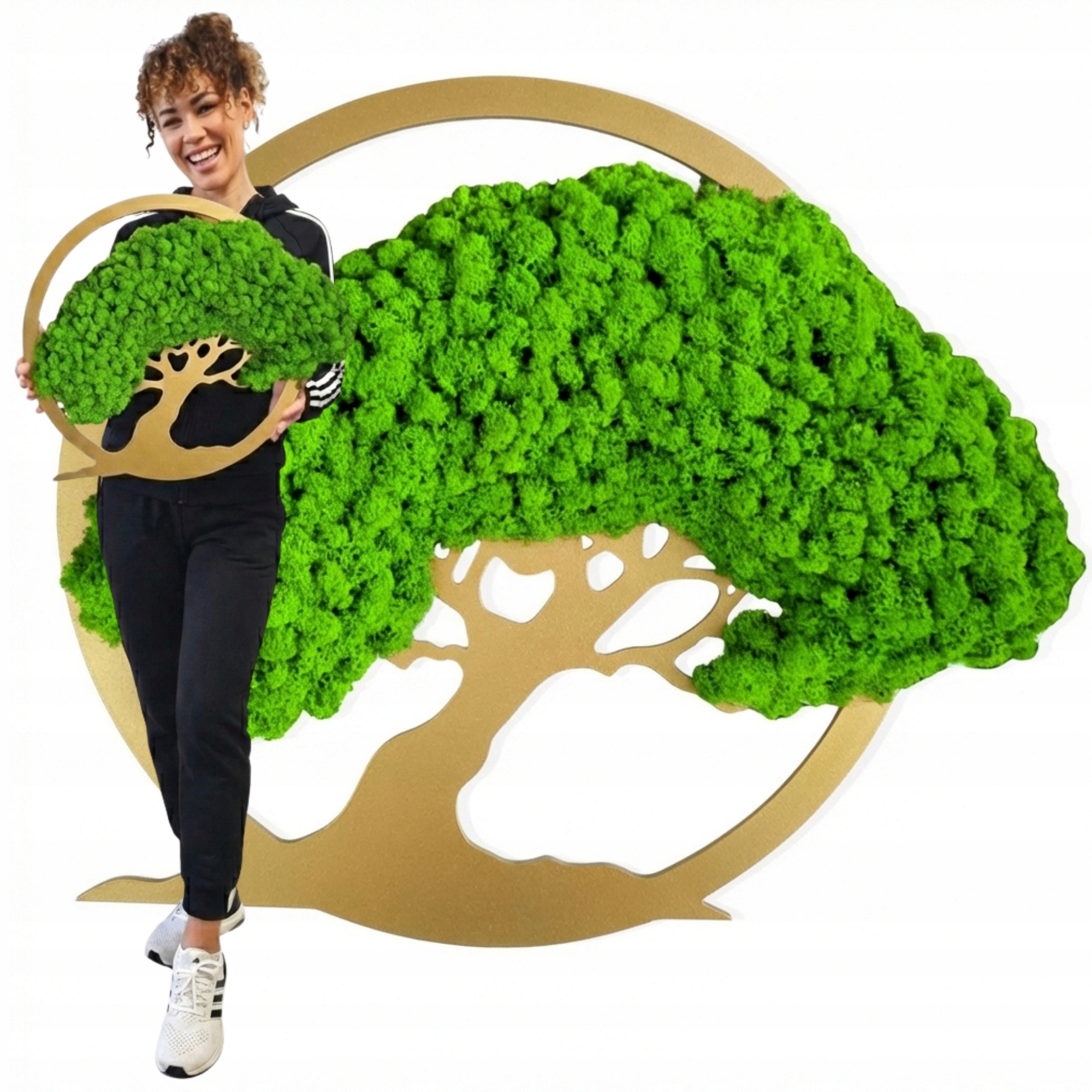 Obraz Z Mechu věčně živý strom štěstí života Mech Chrobotek 50 cm