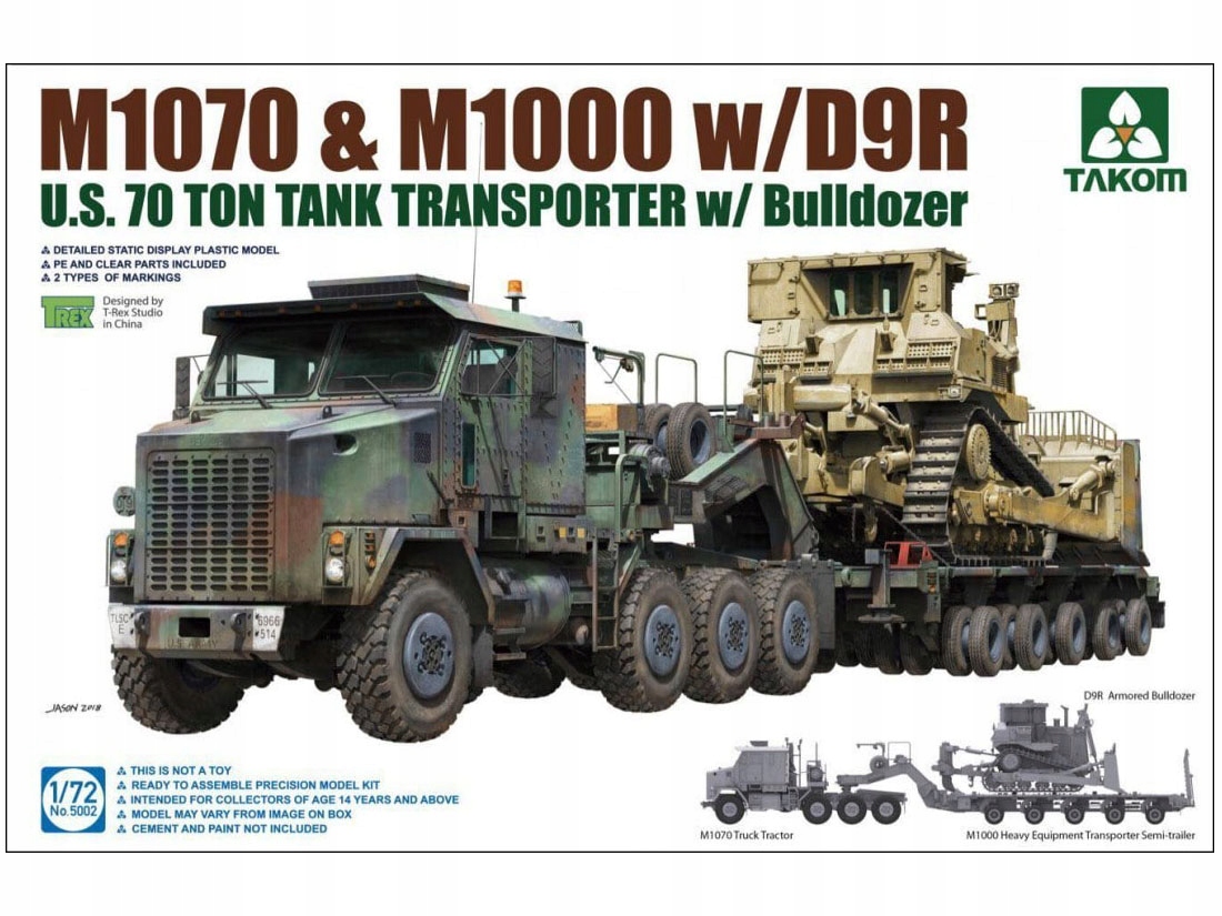Traktor M1070 s M1000 a Caterpillar D9R 5002 Takom