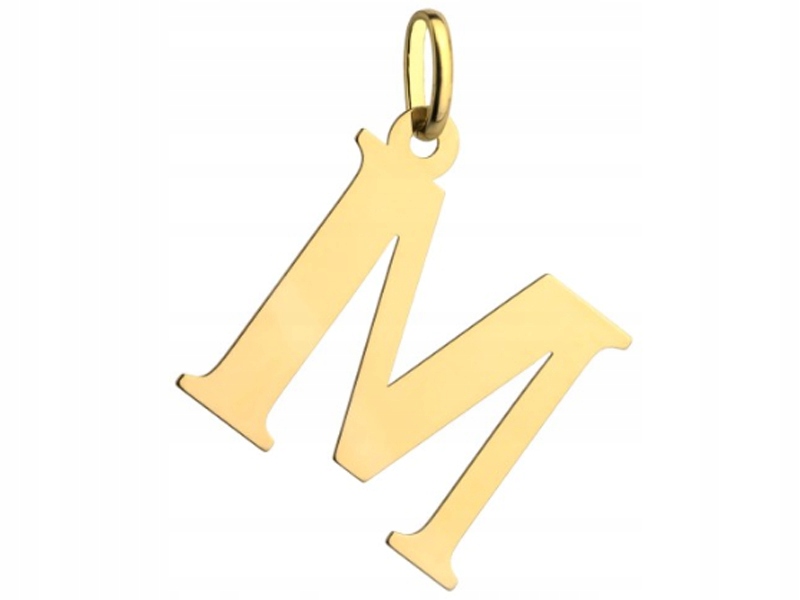 Zlatý přívěsek 585 písmenko m velký ideální jako dárek 14k abeceda literas