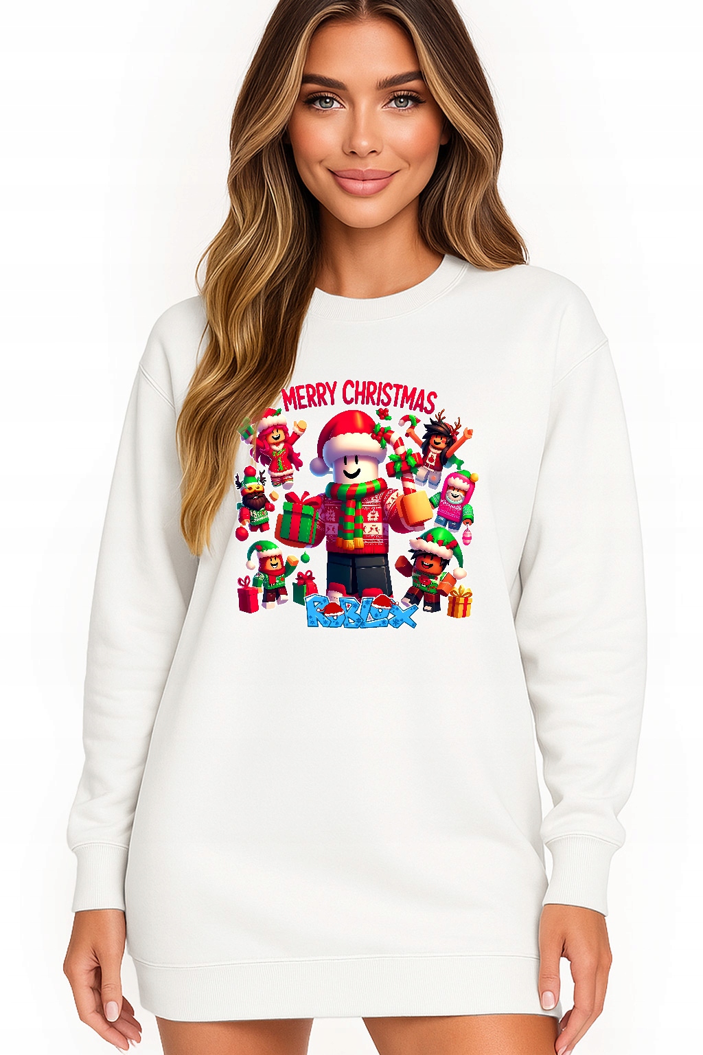 Mikina Dámská Vánoční Oversize Šaty Roblox Dárek K Vánocům L