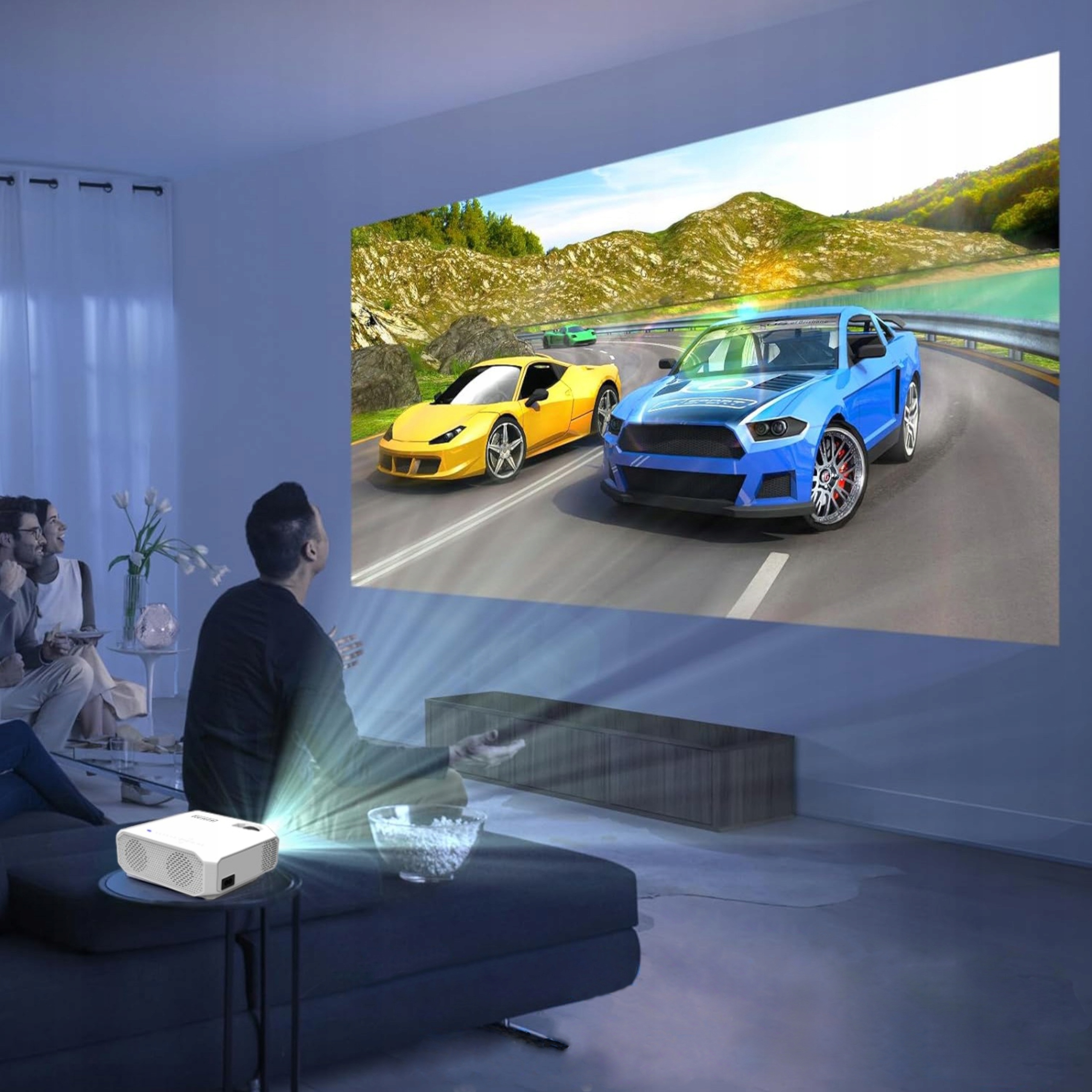 Mini Projektor WiFi Przenośny Full HD BT do telefonu USB LED Zenwire E450S Waga produktu z opakowaniem jednostkowym 1.5 kg