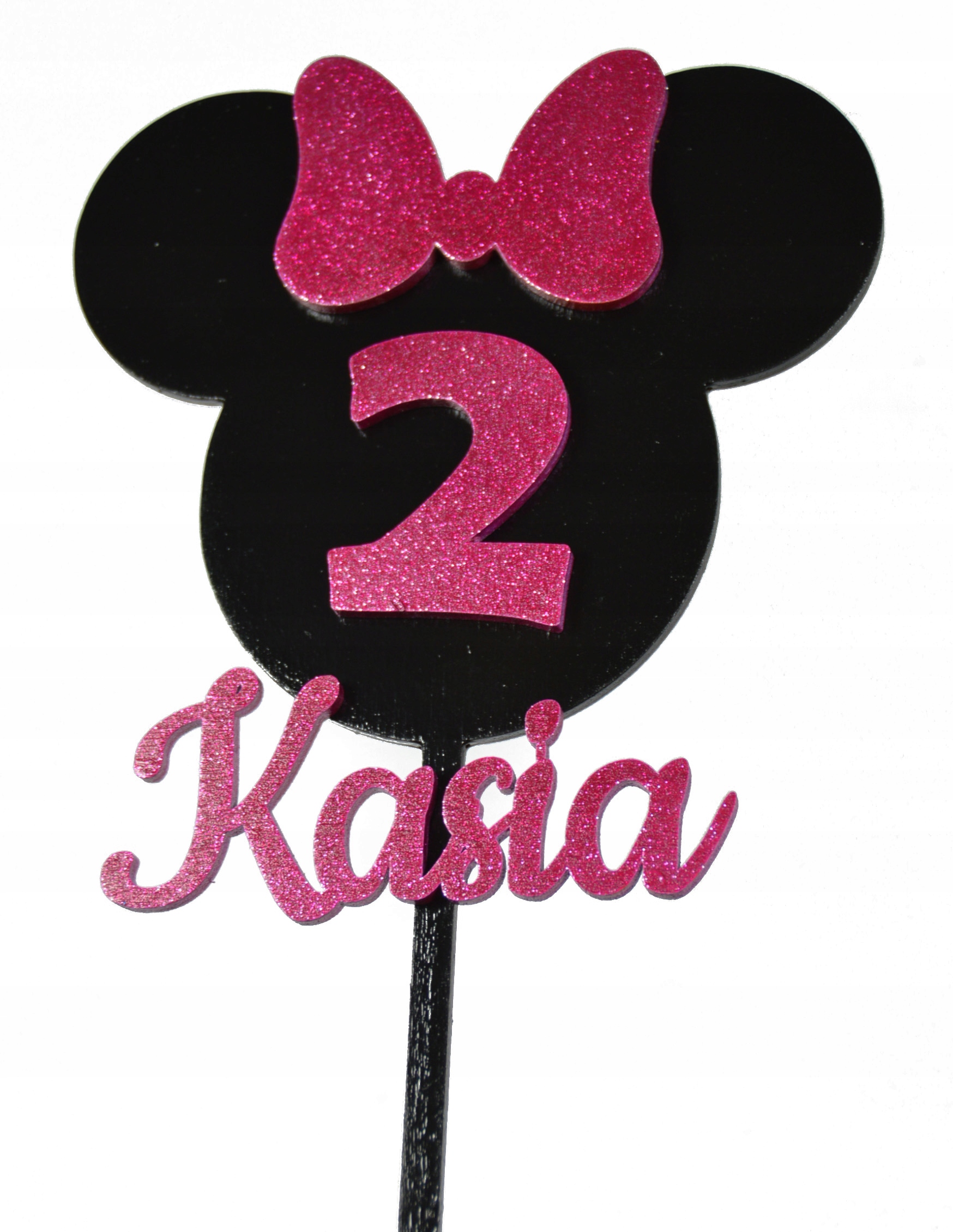 

Topper na tort urodzinowy Myszka Minnie imię