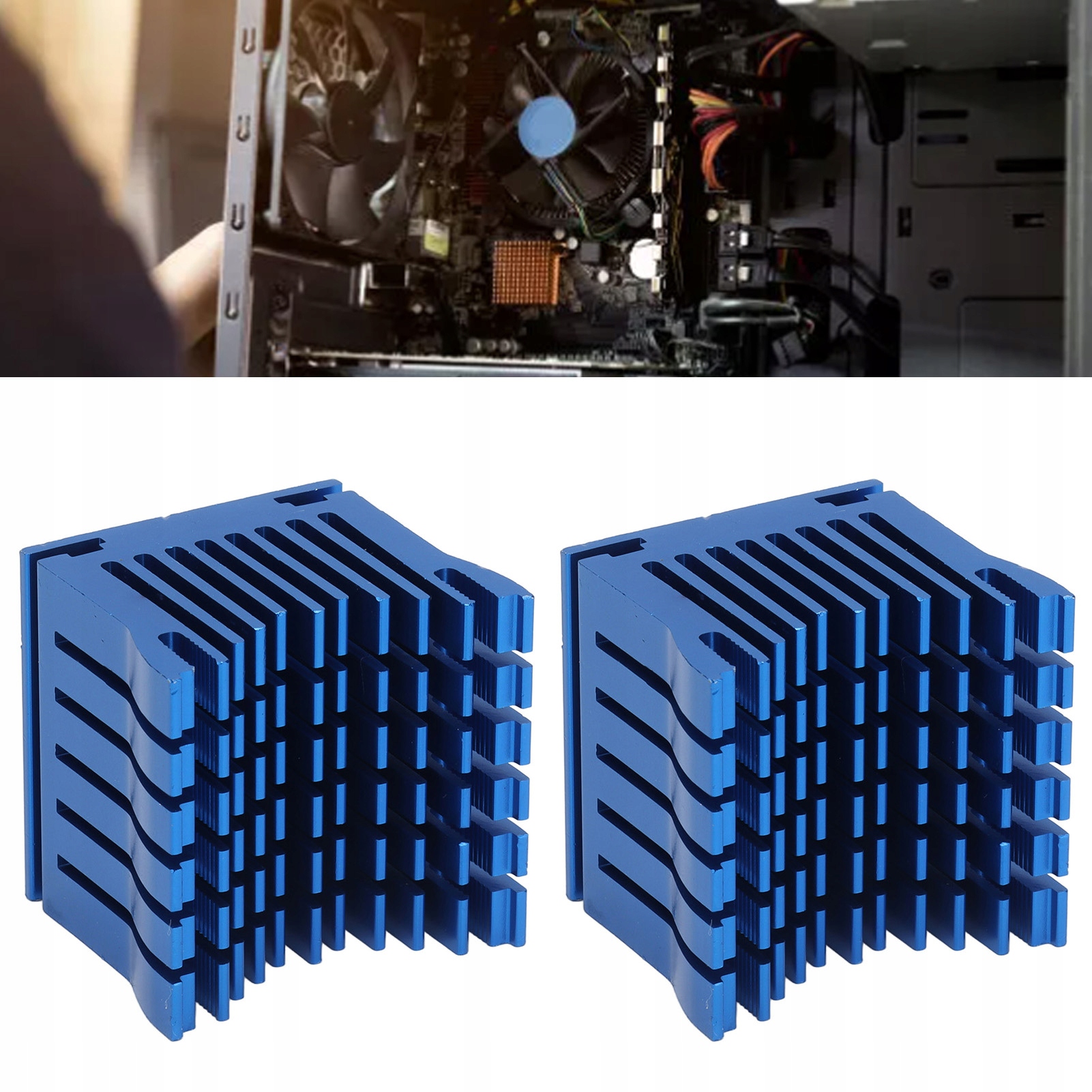 Niebieski Aluminiowy Radiator Chłodzący 2 szt. do Płyty Głównej Drukarki 3D