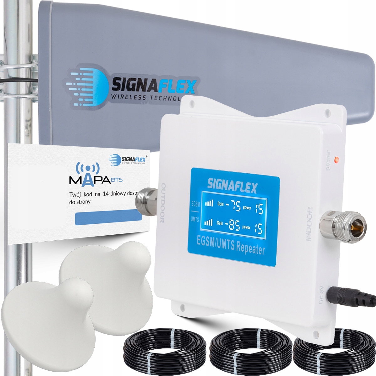 Sada Zosilňovač Egsm/umts White LS-EGW1 T2 23dBi 10 m 2x