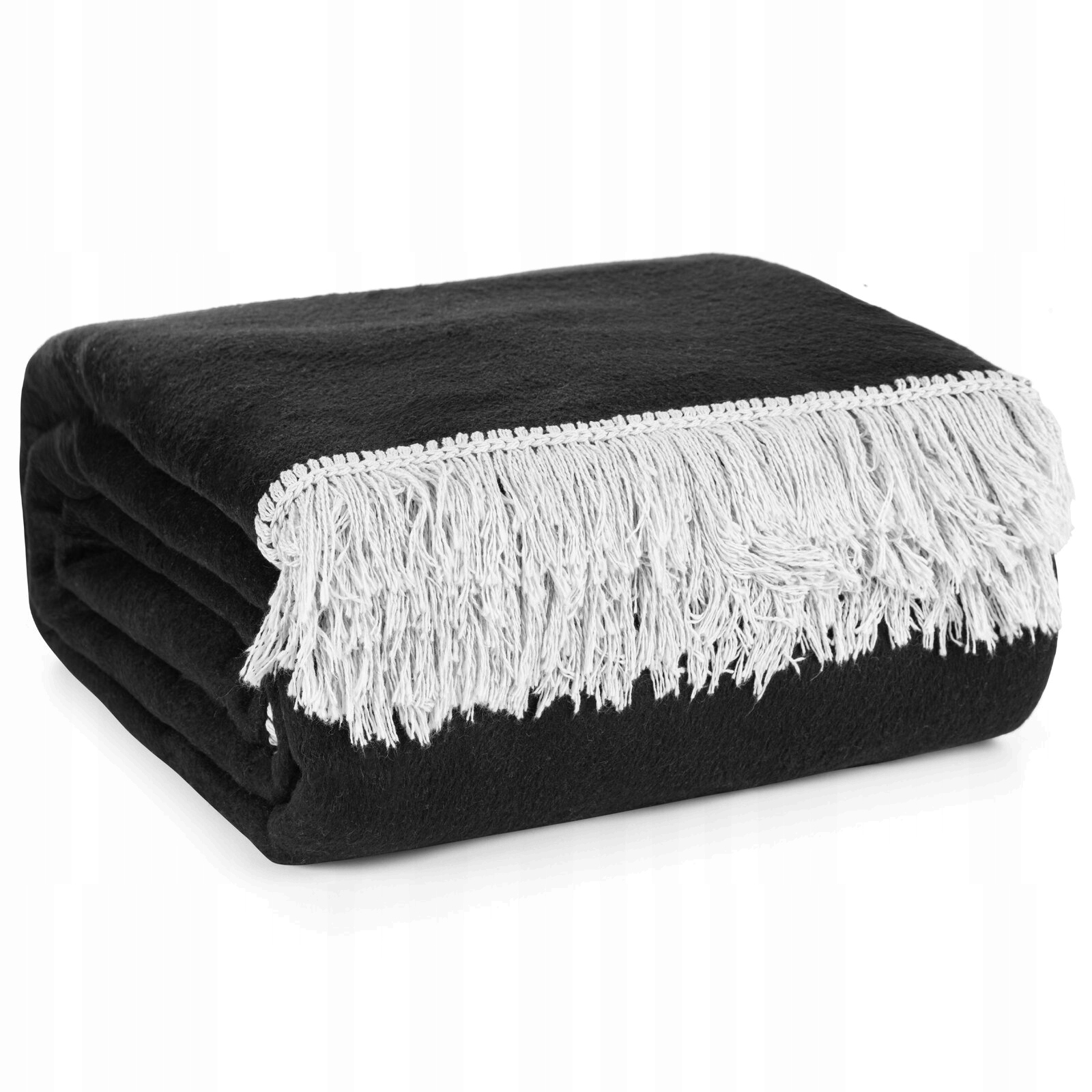 Akrylová deka 29 220 x 240 cm černá na postel a pohovku teplá, měkká, silná