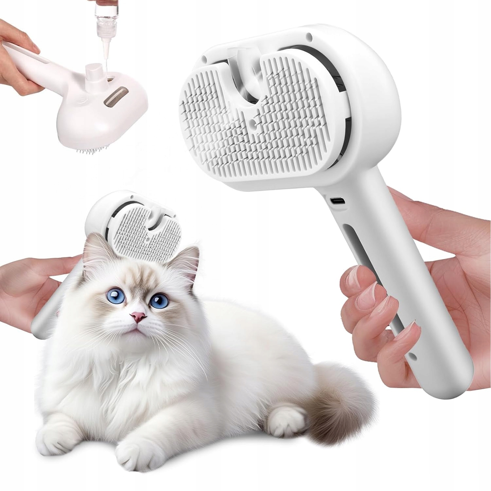 Levně Elektrický Kartáč S Párou Pro Kočky – Odstraňování Chlupů, Masážní Přístroj, Hřeben