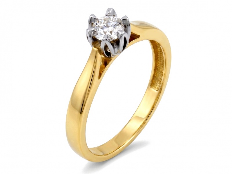 Prstýnek 585 s briliantem pro zásnuby 14kt 2.31g r11